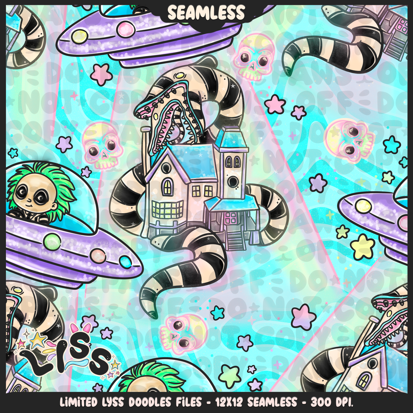 2024 - Lyss Doodles - Seamless - Mains - Beetle x Love kyr Collab - UFO - 24LD054