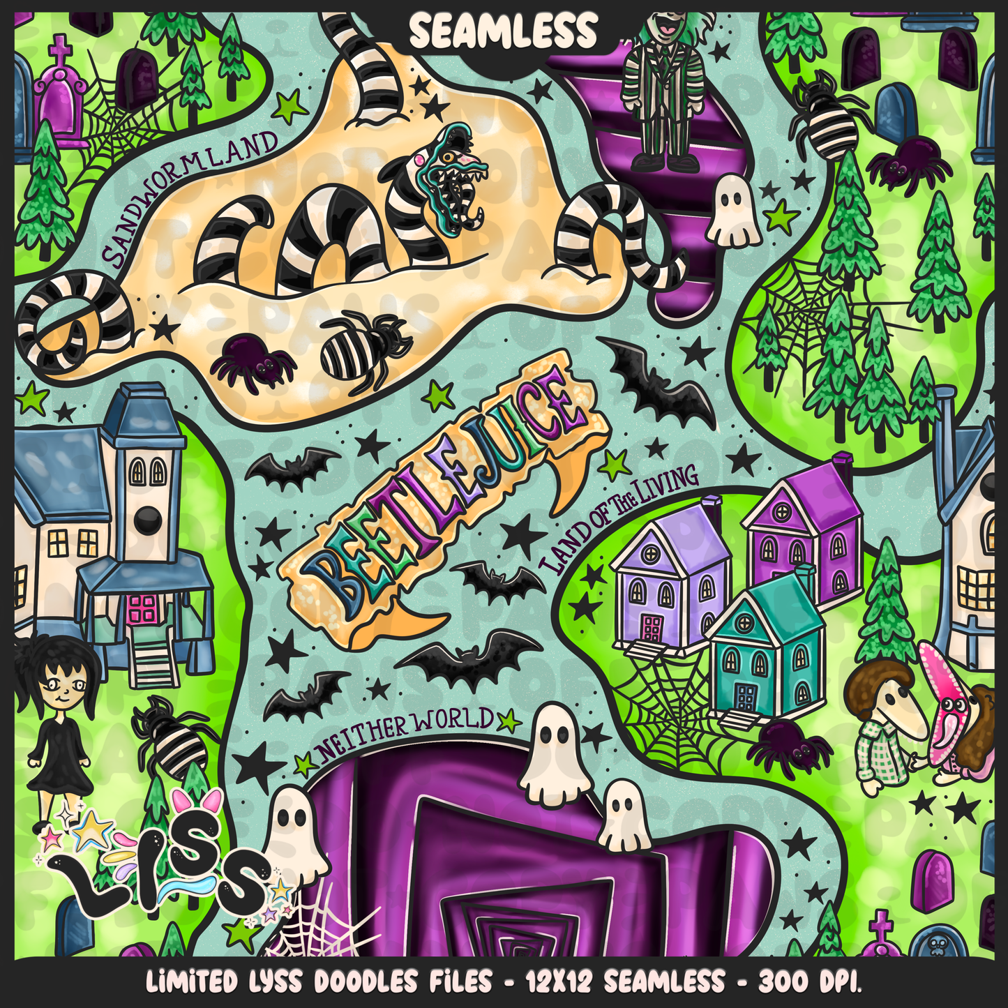 2024 - Lyss Doodles - Seamless - Mains - Beetle x Love kyr Collab - 24LD052