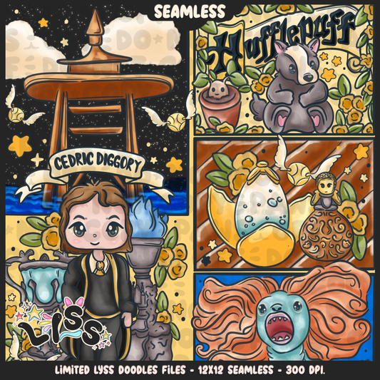 2024 - Lyss Doodles - Seamless - Mains - HP Pride - Huffle - 24LD032