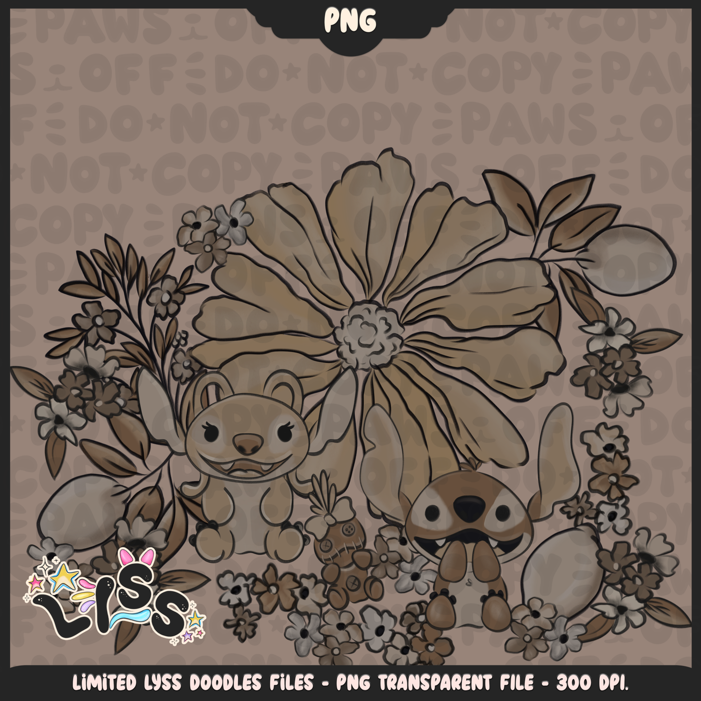 2024 - Lyss Doodles -  PNG Files - Beige Characters - 24LD014