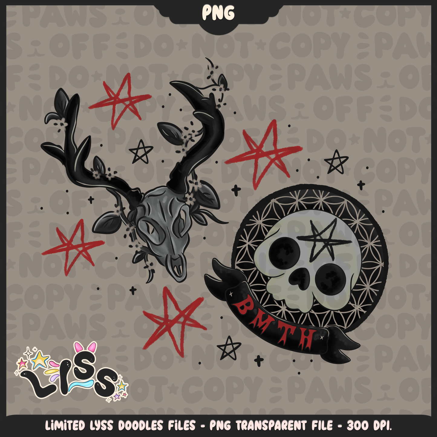 2024 - Lyss Doodles -  PNG Files - SCREAMO COLLAB - 24LD038