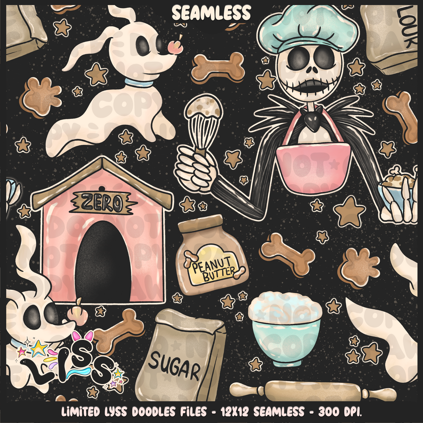 2024 - Lyss Doodles - Seamless - Mains - Nightmare Baking - 24LD016