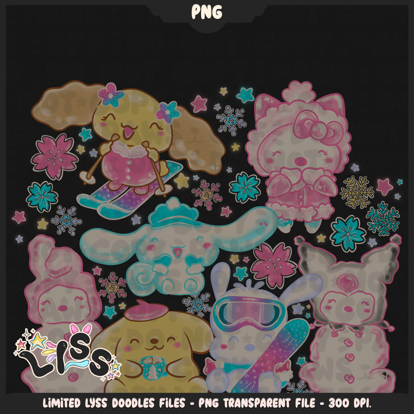2023 - Lyss Doodles -  PNG Files - Winter Characters - 23LD008