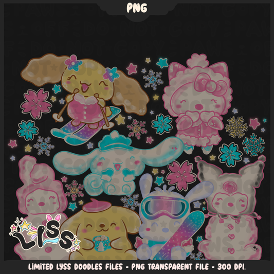 2023 - Lyss Doodles -  PNG Files - Winter Characters - 23LD008