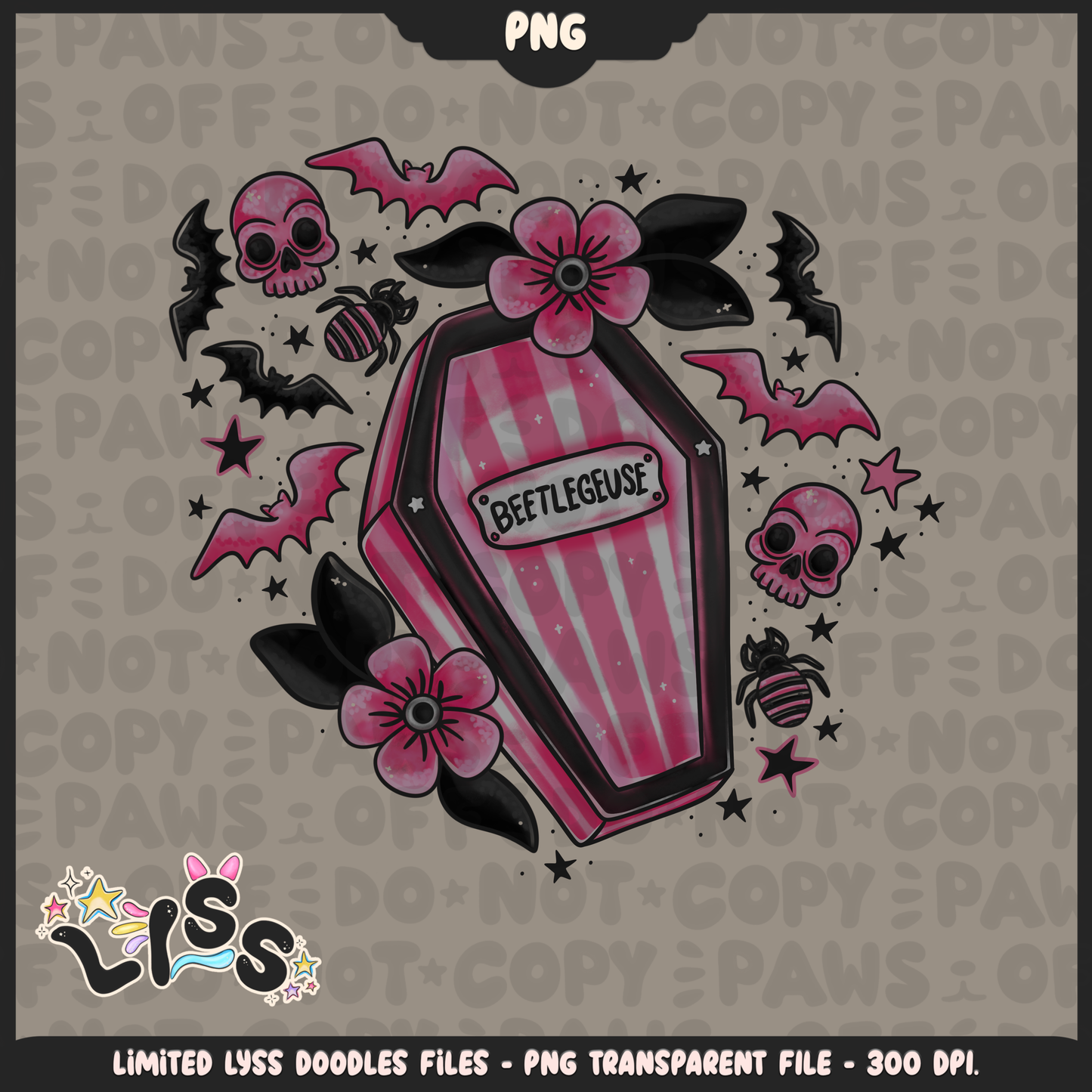 2024 - Lyss Doodles -  PNG Files - Beetle x Love kyr Collab - Coffin - 24LD053