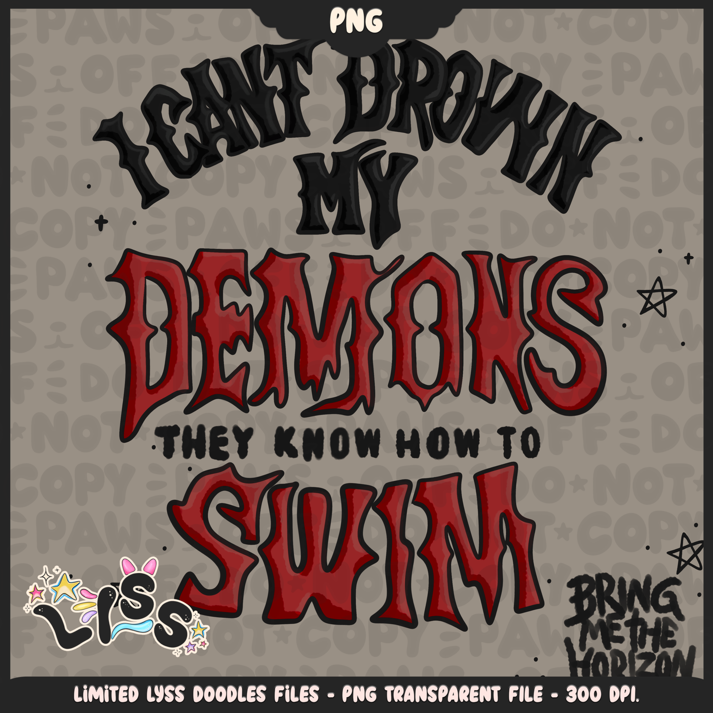 2024 - Lyss Doodles -  PNG Files - SCREAMO COLLAB - 24LD038