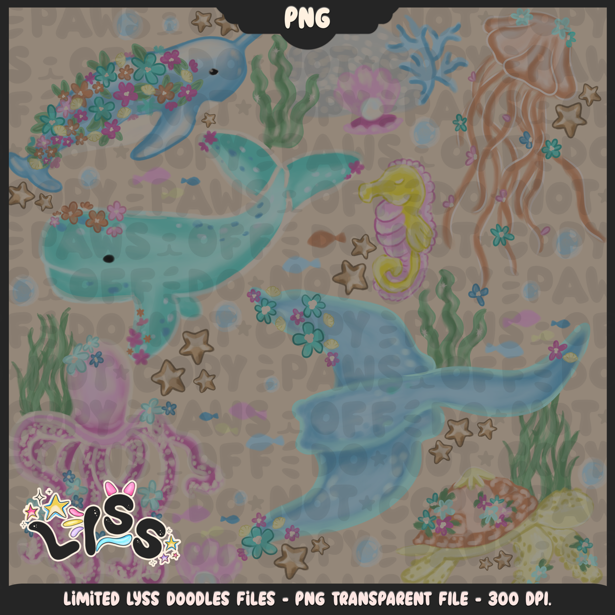 2024 - Lyss Doodles - PNG Files - Floral Ocean