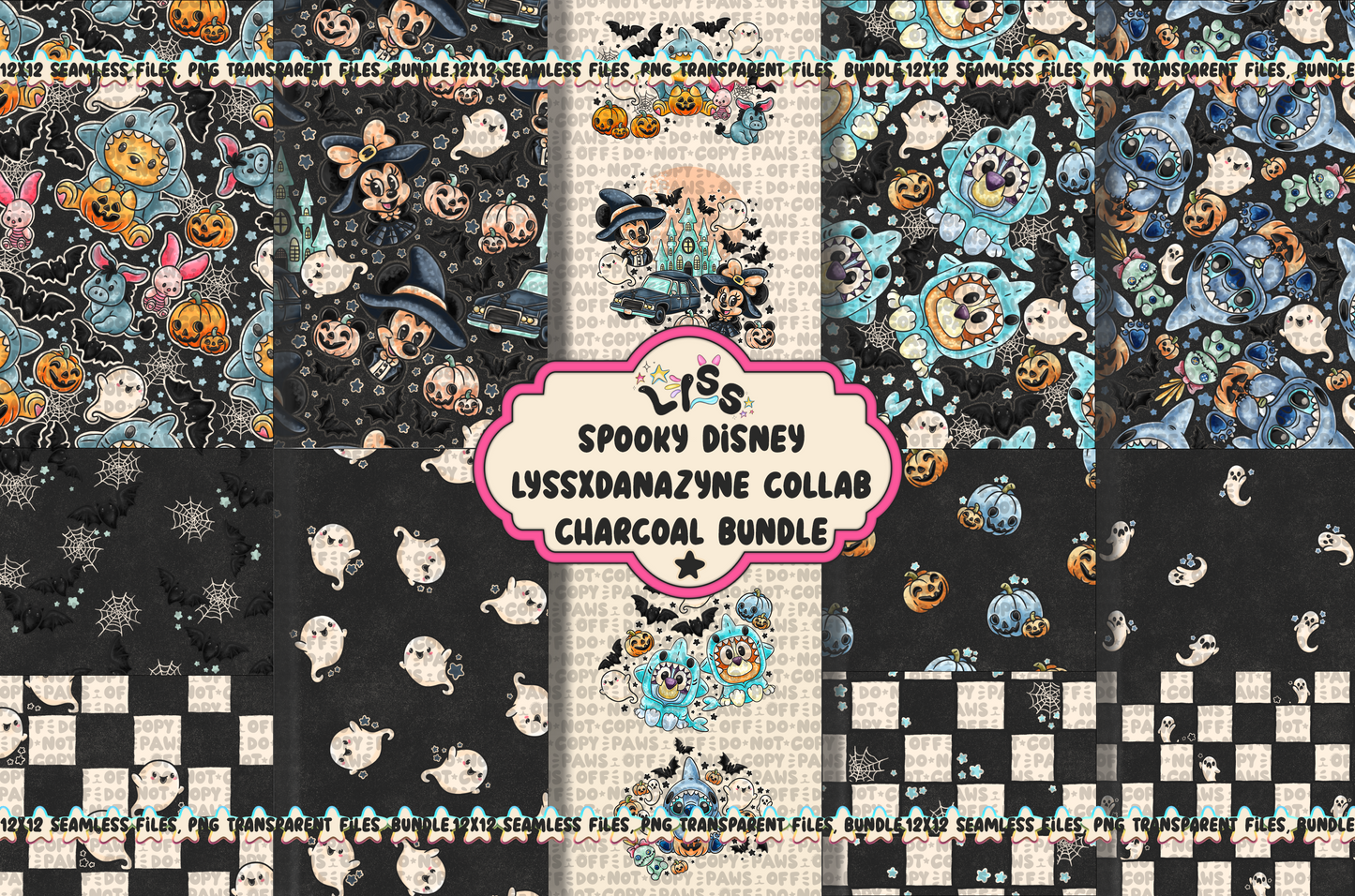 2024 - Lyss Doodles - Seamless - BUNDLES - Spooky Dis Collab - 24LD048