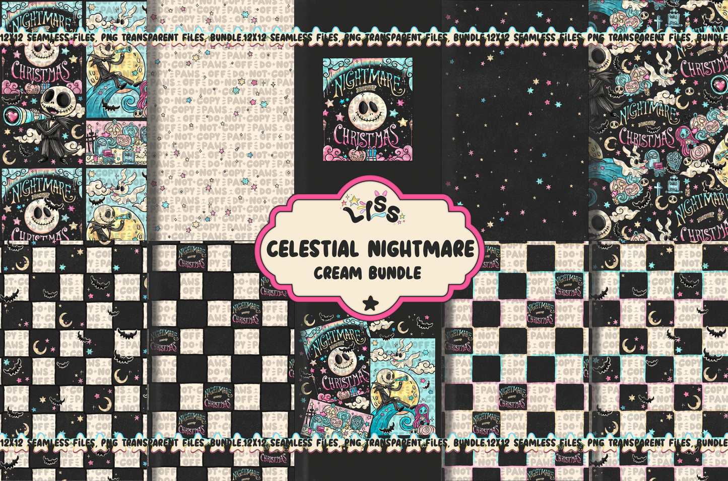 Lyss Doodles - Seamless - BUNDLES - Celestial Nightmare - 24LD036