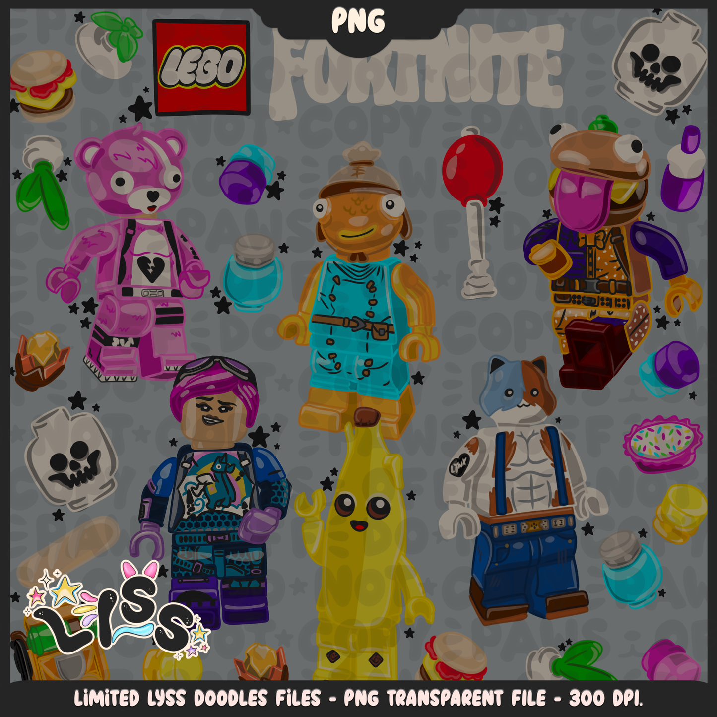 2024 - Lyss Doodles -  PNG Files - Fort Battle - Blocks