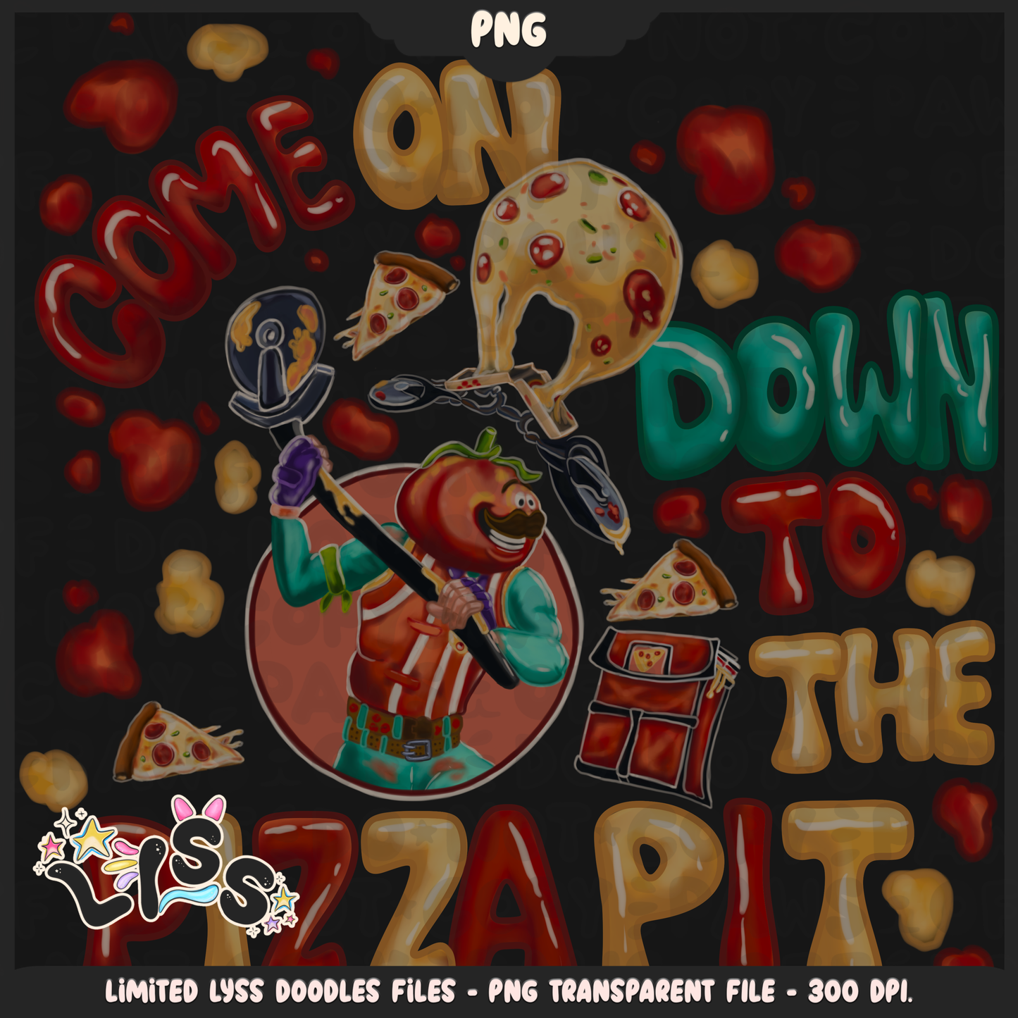 2024 - Lyss Doodles -  PNG Files - Fort Battle - Tomato