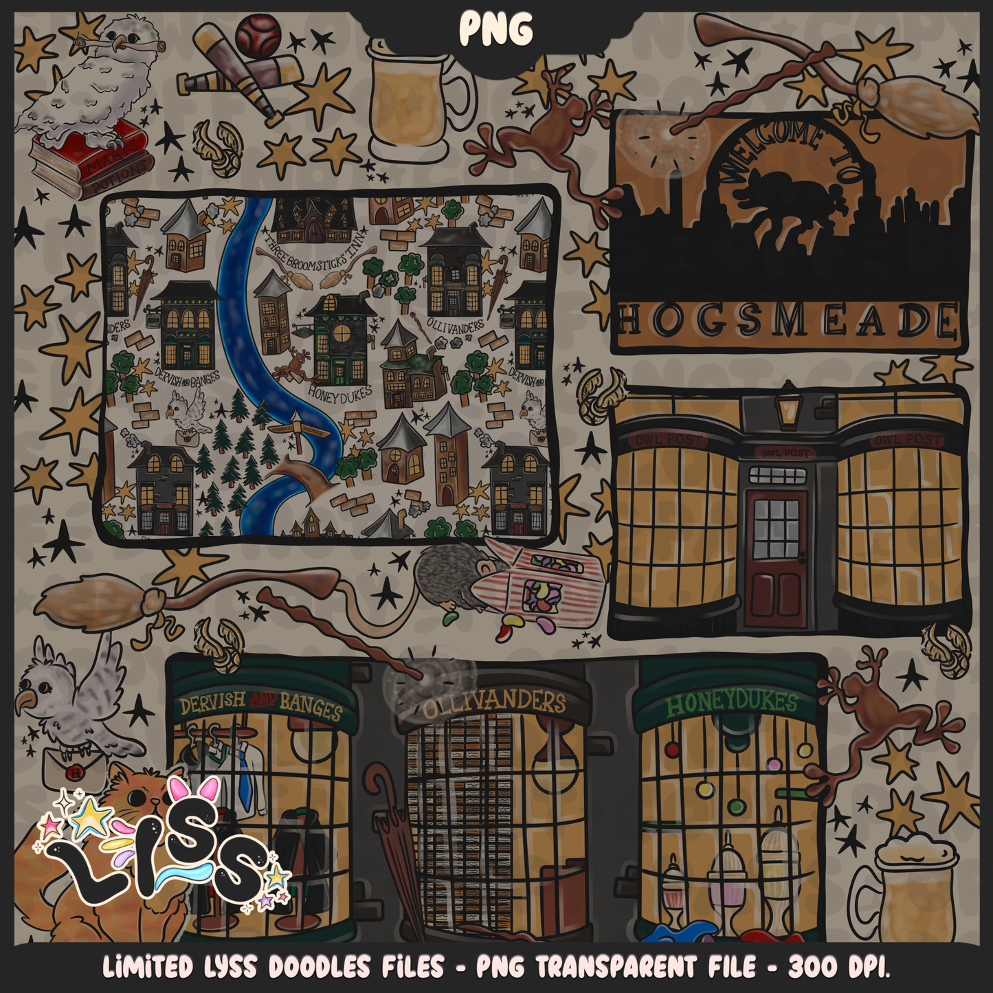 2023 - Lyss Doodles -  PNG - Magical World - Village - 23LD026