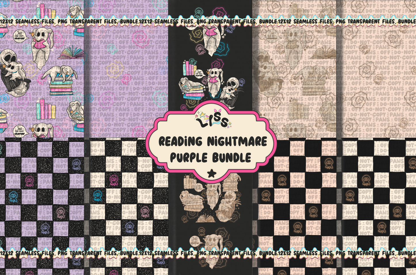 2024 - Lyss Doodles - Seamless - Mains - Reading Nightmare - 24LD017