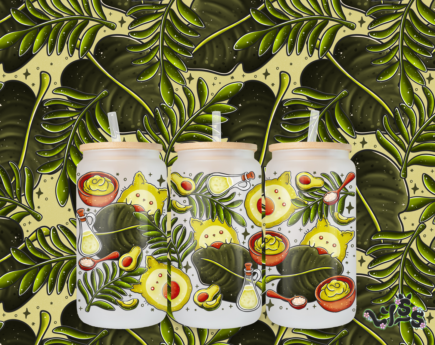 2025 - Lyss Doodles -  Tumbler Wrap Files - Avocato - 25LD038 - 16OZ Tumbler Wrap