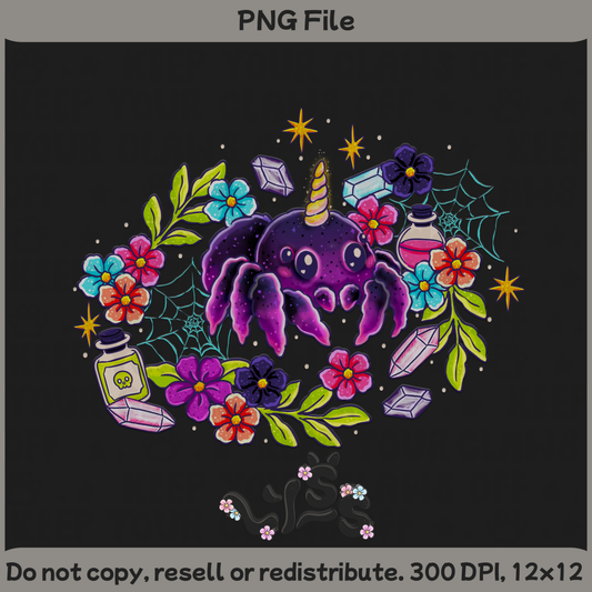 2025 - Lyss Doodles -  PNG Files - Unicorn Spider - 25LD061