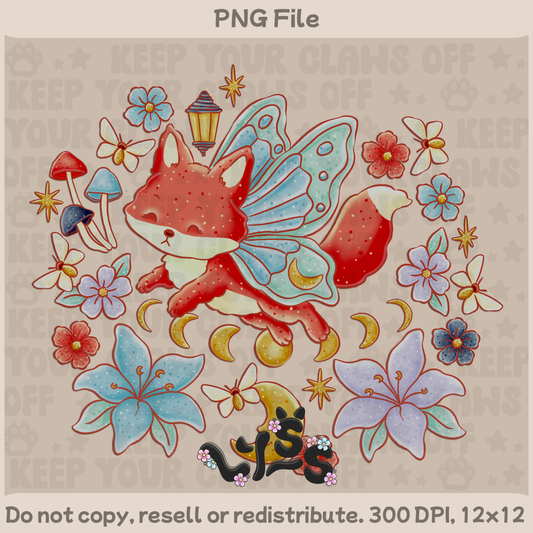 2025 - Lyss Doodles -  PNG Files - Moth Fox - 25LD062