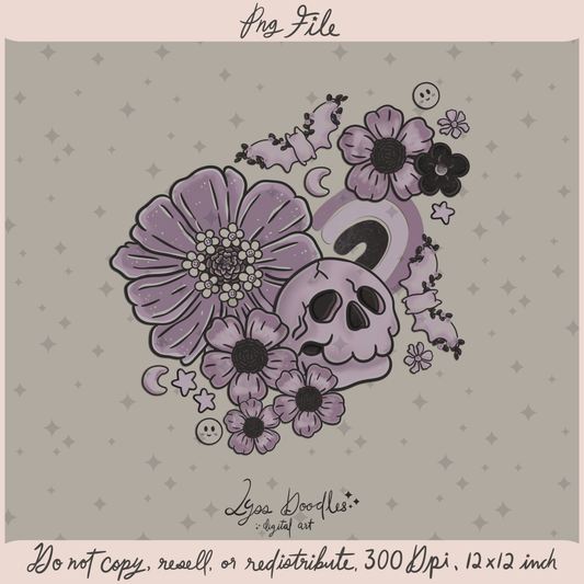 2025 - Lyss Doodles -  PNG Files - Happy Night Garden - 25LD016