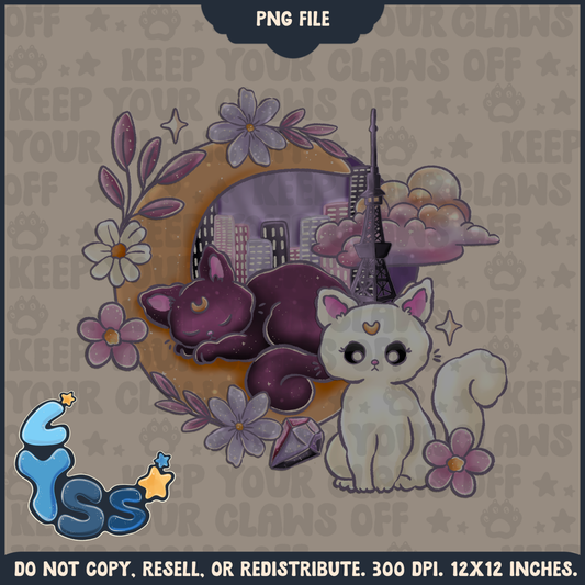 2025 - Lyss Doodles -  PNG Files - Colour Collab - Sailor Cats - 25LD003