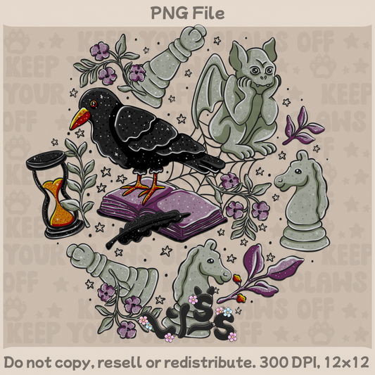 2025 - Lyss Doodles -  PNG Files - Gargoyle Garden - 25LD065