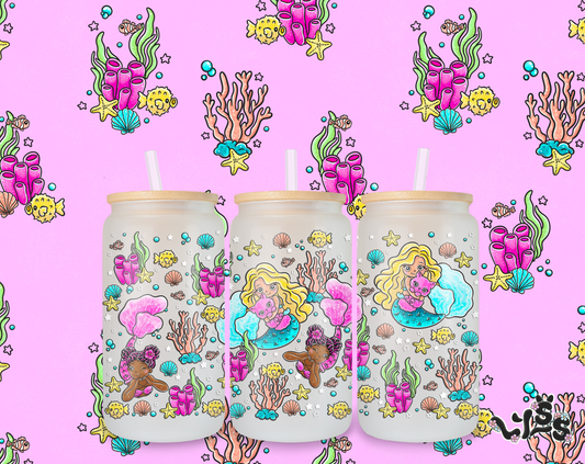 2025 - Lyss Doodles -  Tumbler Wrap Files - Mermaid Reef - 25LD044 - 16OZ Tumbler Wrap